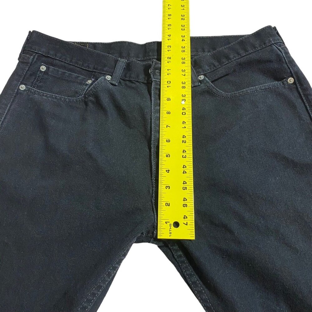Levis Strauss 505 Jeans Black Regular Straight Denim Pants Men's Size 36x32 - Picture 5 of 7